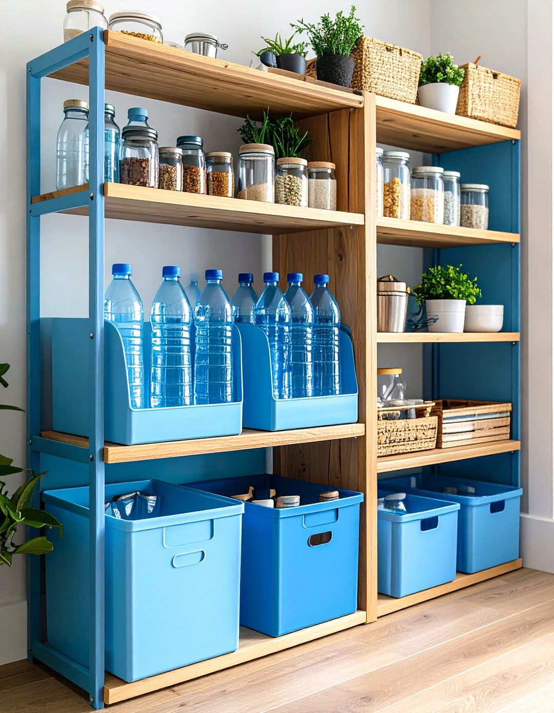 Magazine Holder Repurposing - 24 Water Bottle Storage Ideas