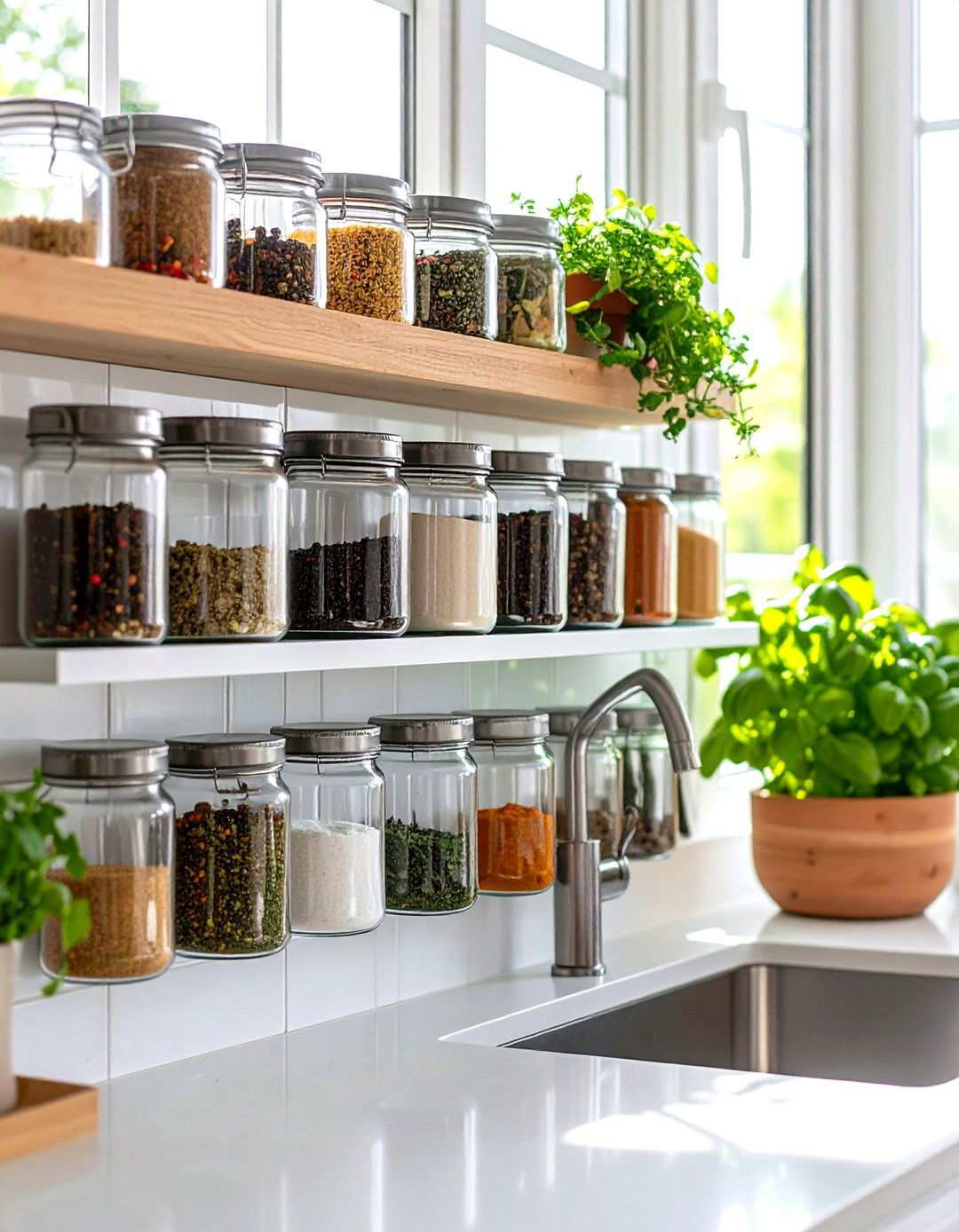 Magnetic Spice Storage Wall System - 24 Kitchen Sink Organization Ideas