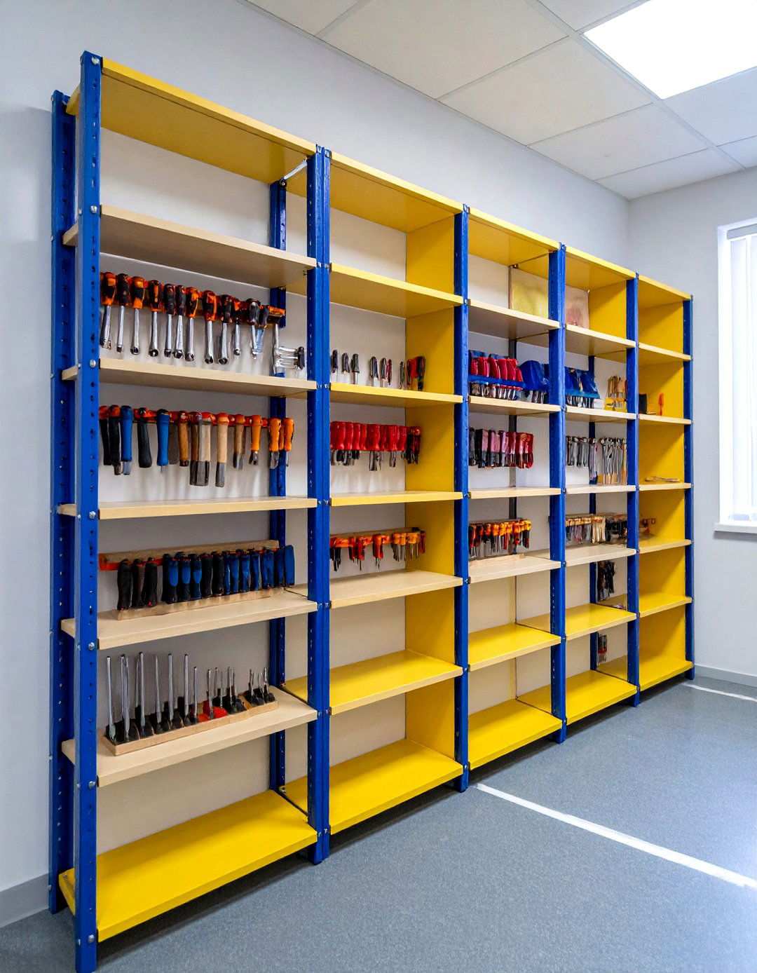 Magnetic Strip Tool Organization - 24 Office Shelving Ideas