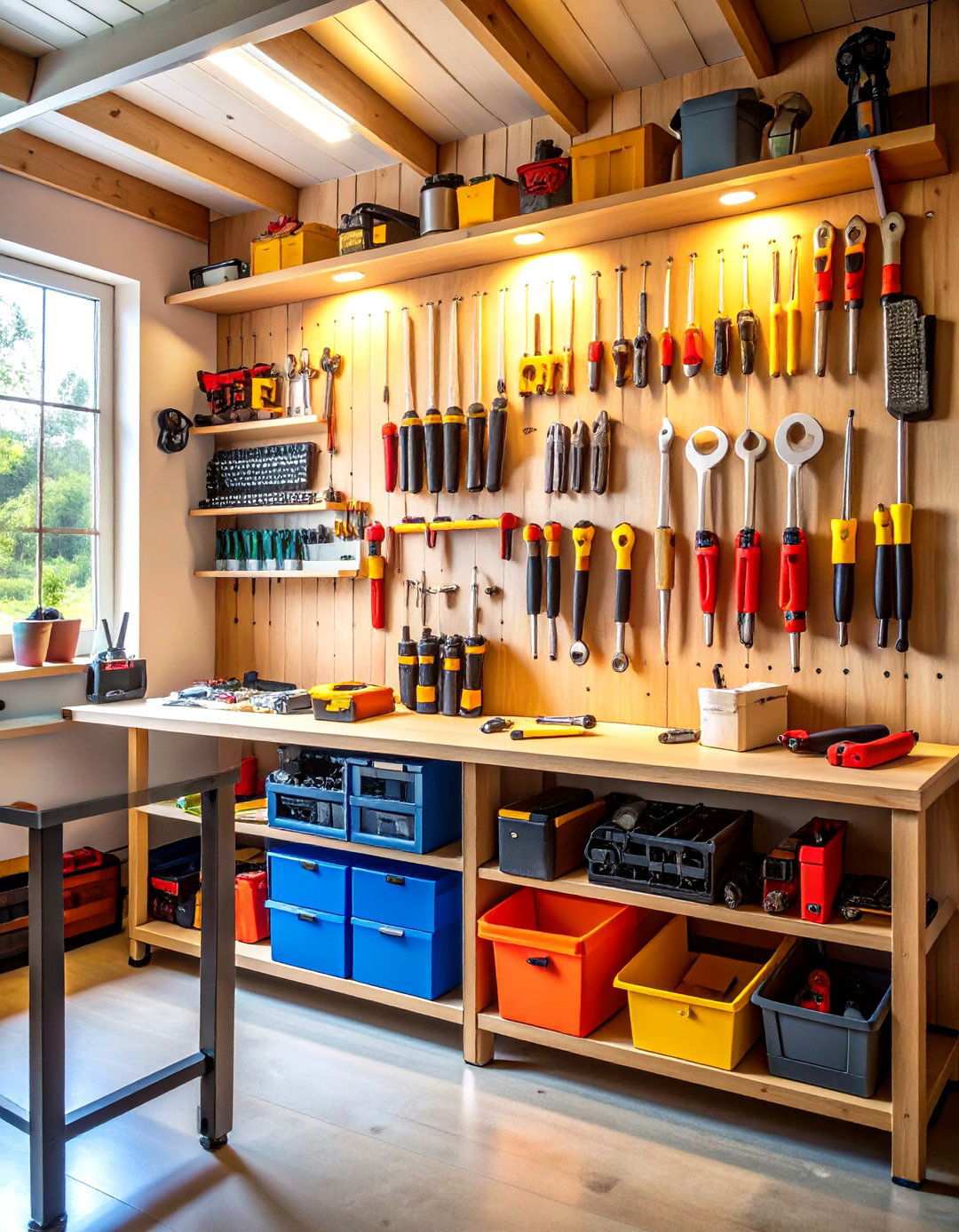 Magnetic Strip Tool Organization - 24 Shed Organization Ideas