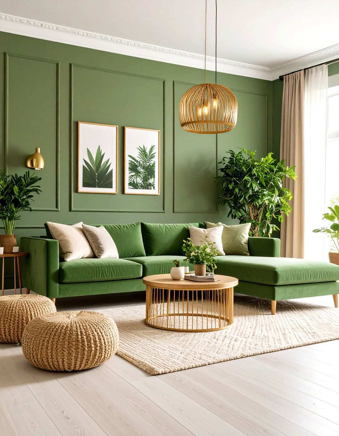Magnolia Living Room with Green Accents - 24 Magnolia Living Room Ideas