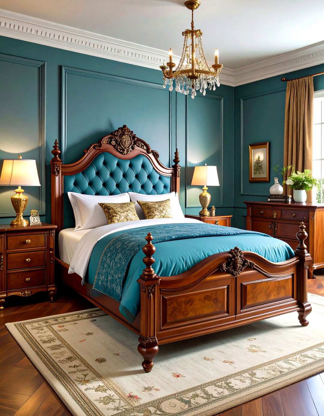 Mahogany Furniture Elegance - 24 Victorian Bedroom Ideas