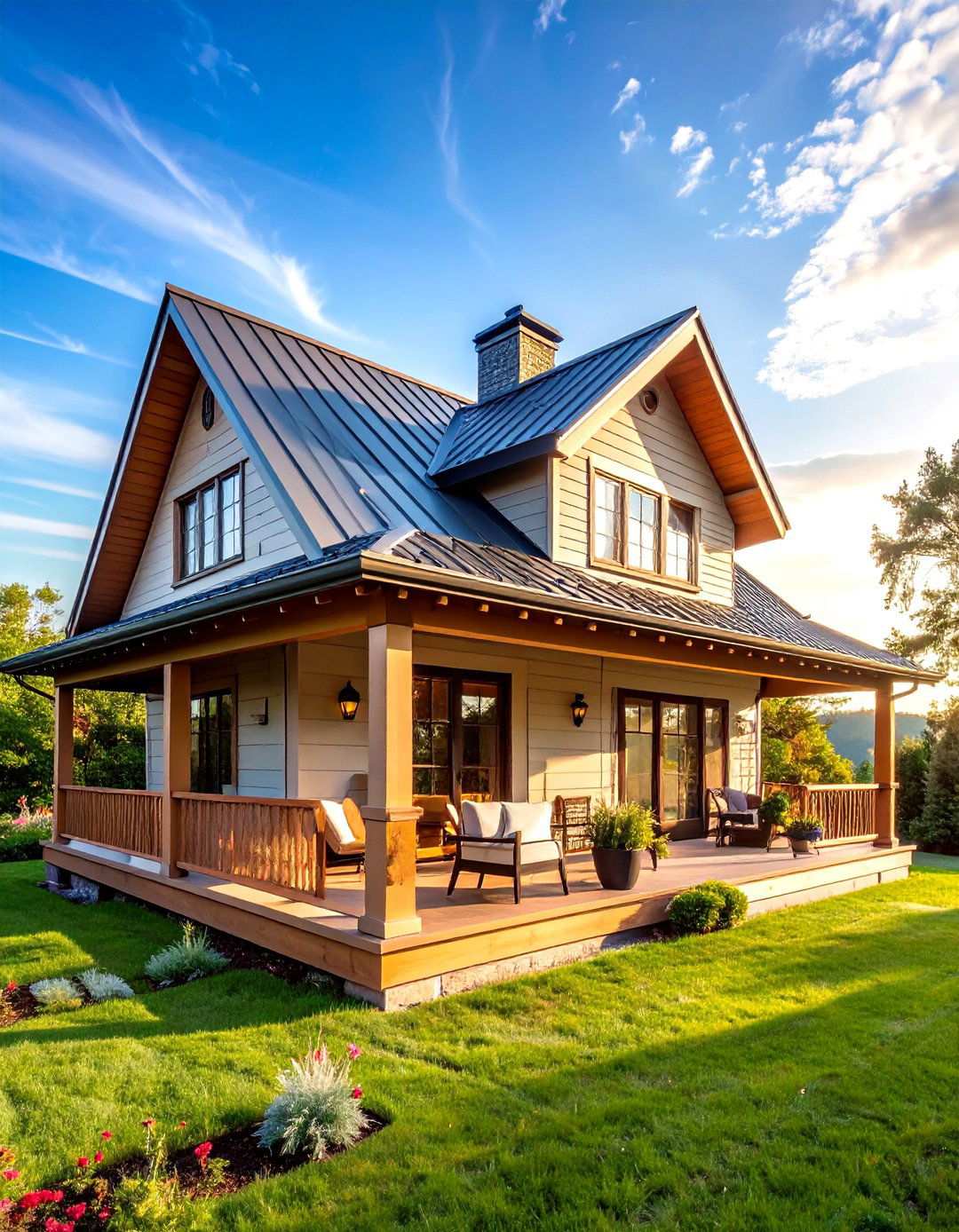 Mansard Metal Style Elements - 24 Metal Roof Porch Design Ideas