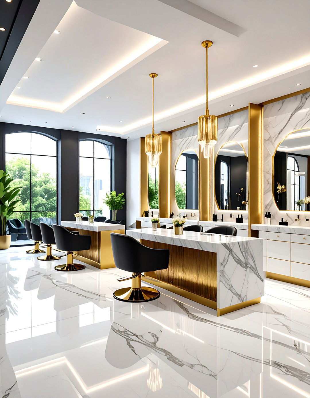 Marble and Gold Luxury Spaces - 24 Salon Interior Design Ideas