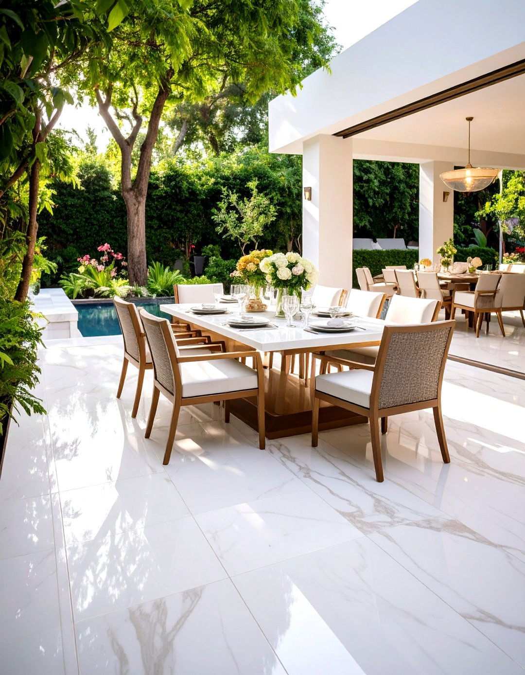 Marble Effect Tiles - 24 patio tile ideas