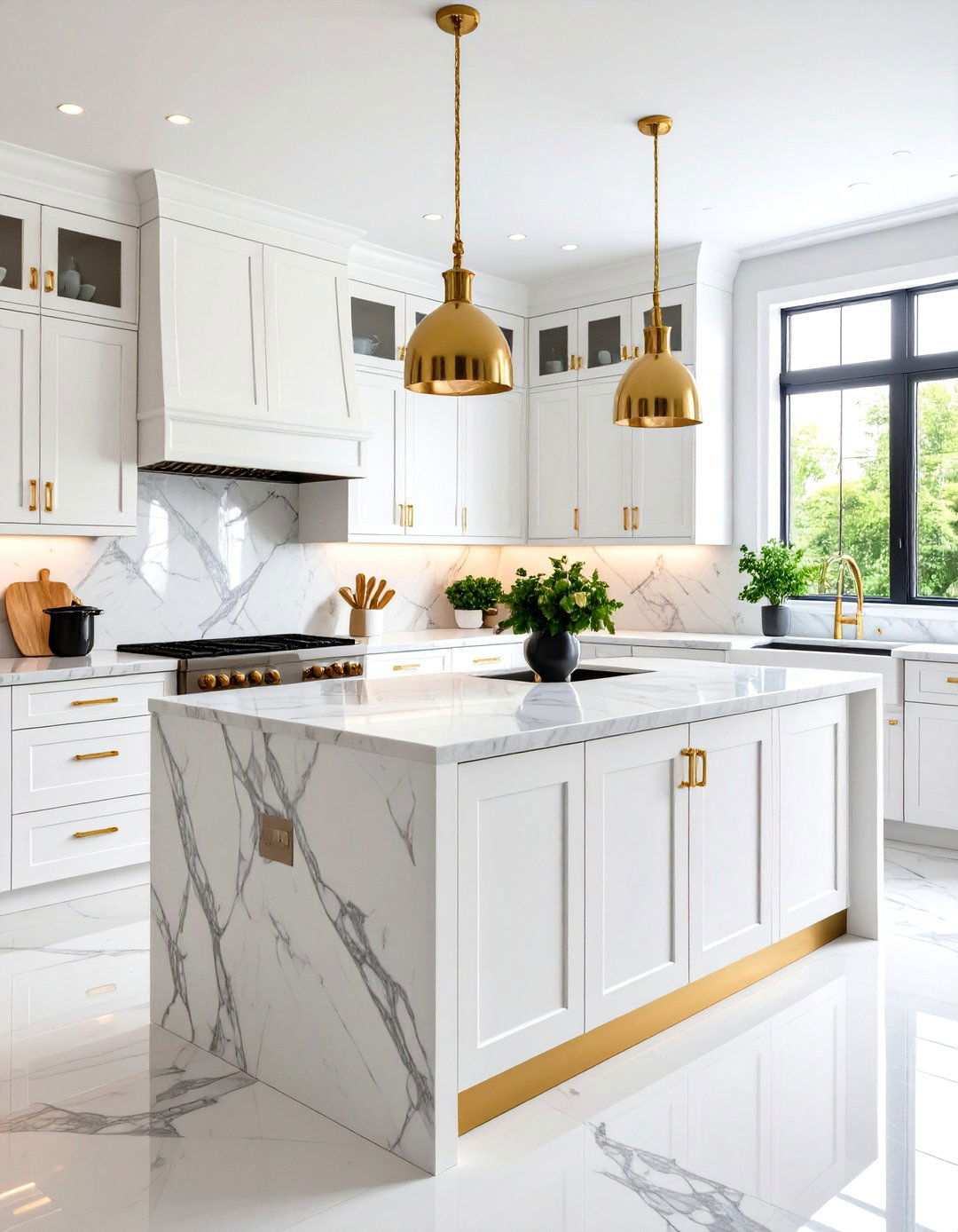 Marble Luxury Kitchen - 24 Small Kitchen with Black Appliances Ideas