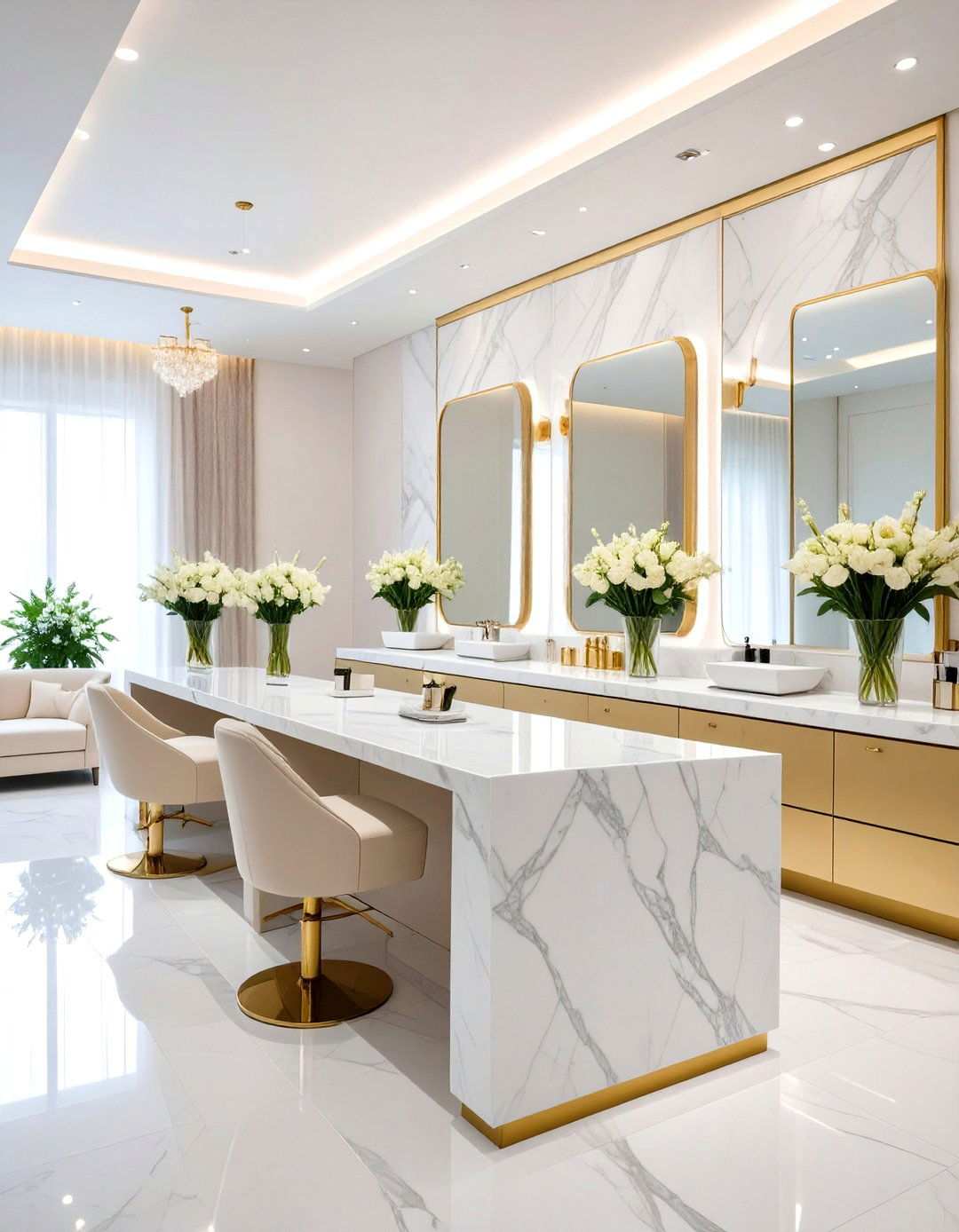 Marble Luxury Lash Extension Room - 24 Lash Room Ideas
