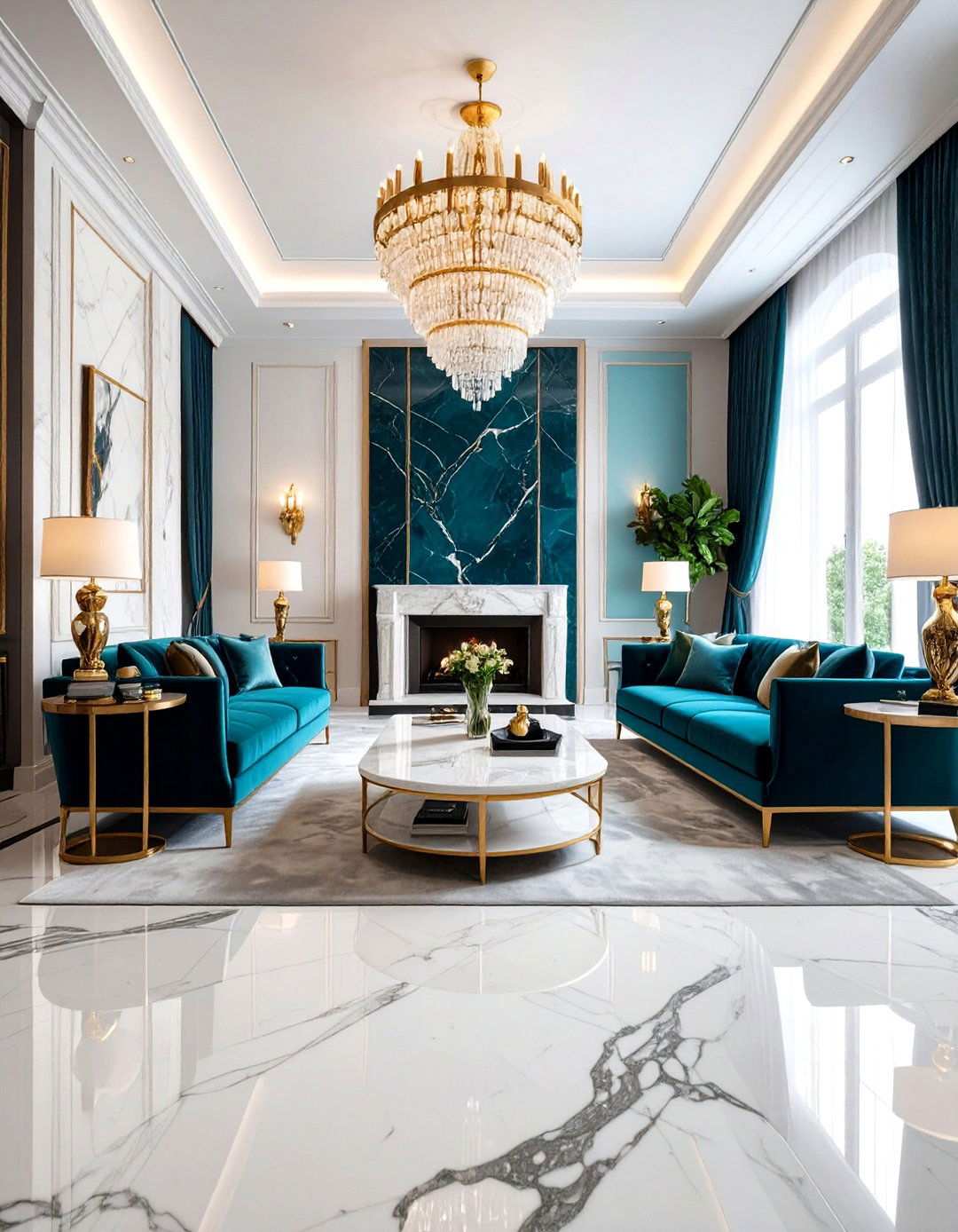 Marble Luxury Statement Living Room - 24 Luxury Living Room Ideas