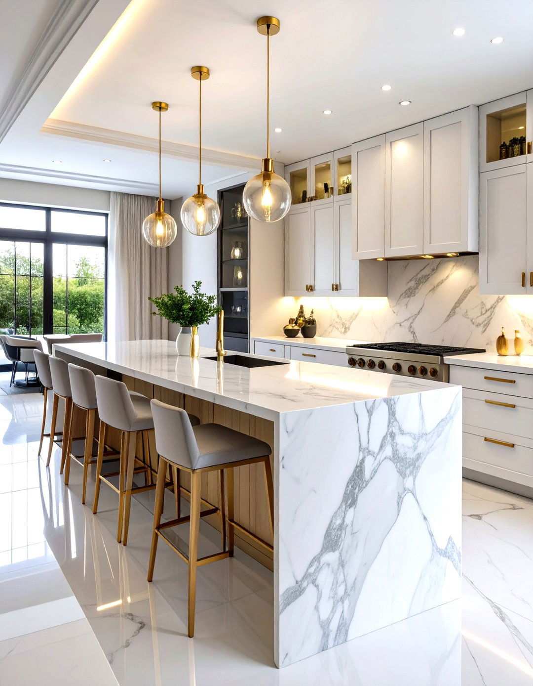 Marble Slab Wet Bar - 24 Kitchen Bar Ideas