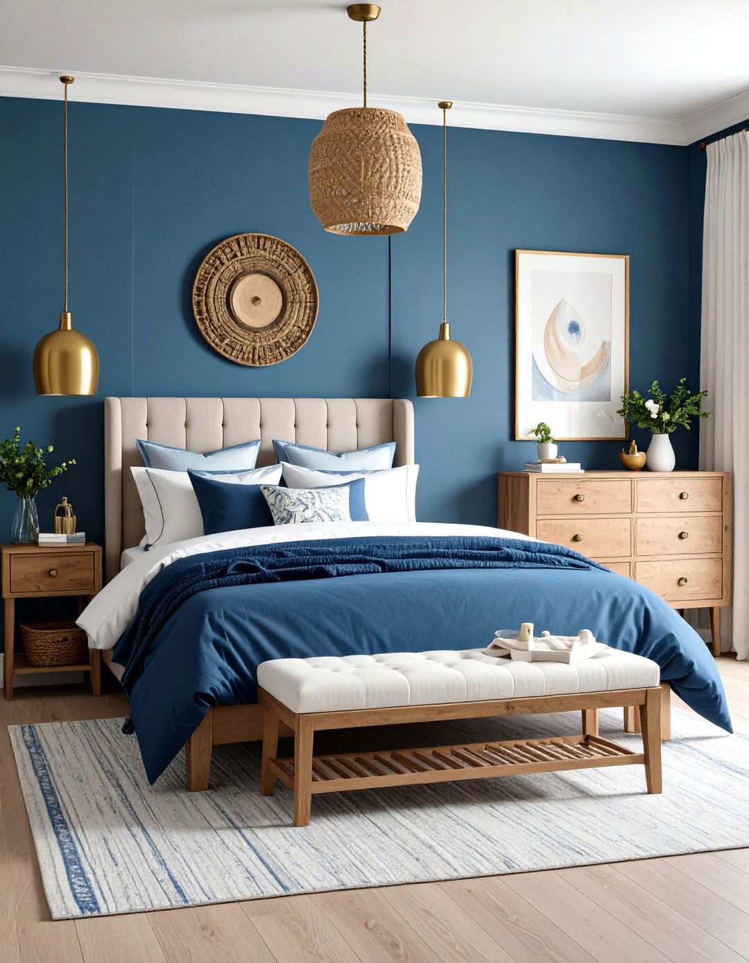 Marine Blue Nautical Elegance - 24 Moody Blue Bedroom Ideas