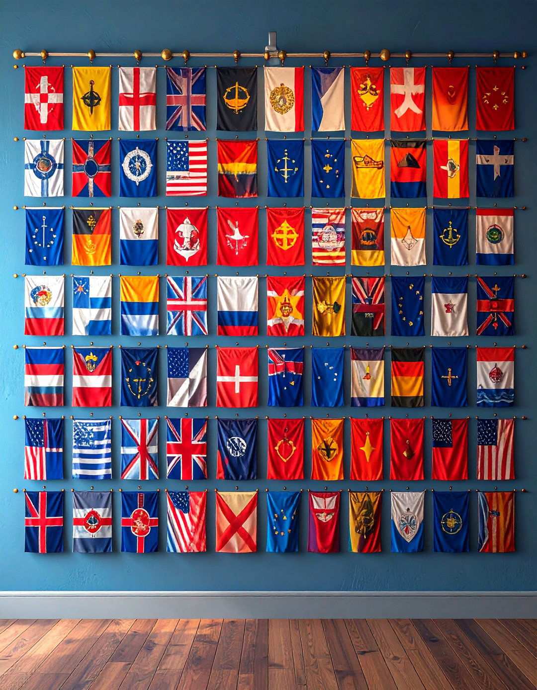 Maritime Signal Flag Accent Wall - 24 Nautical Decor Ideas