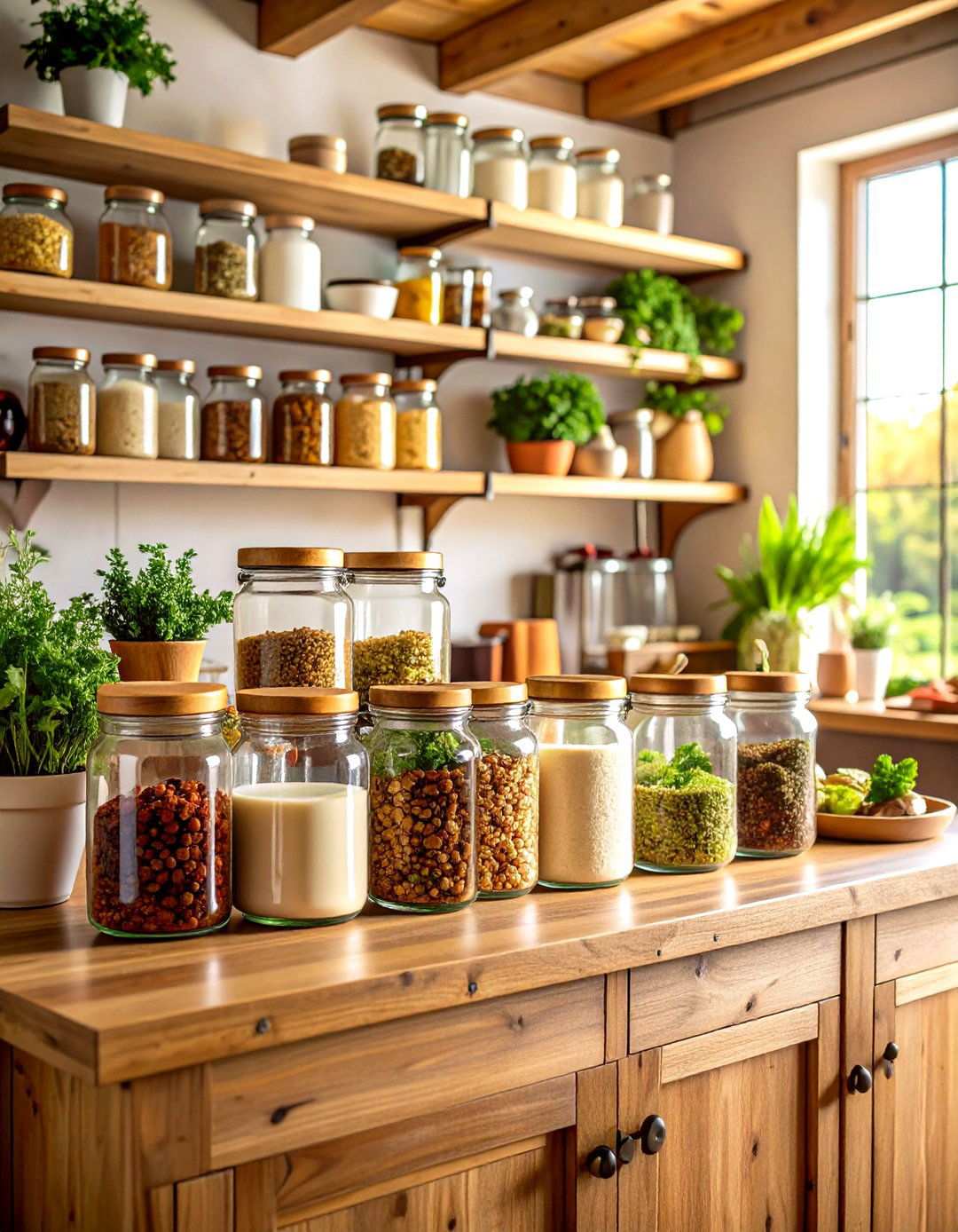 Mason Jar Storage and Organization Systems - 24 Primitive Kitchen Ideas