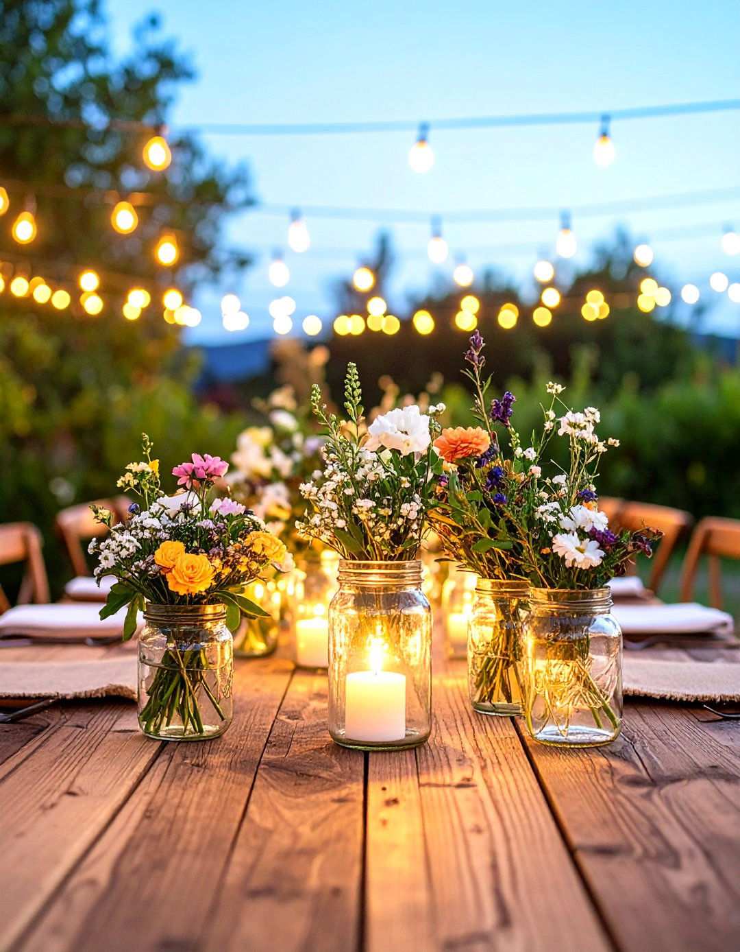 Mason Jar Table Settings - 24 Western Wedding Ideas