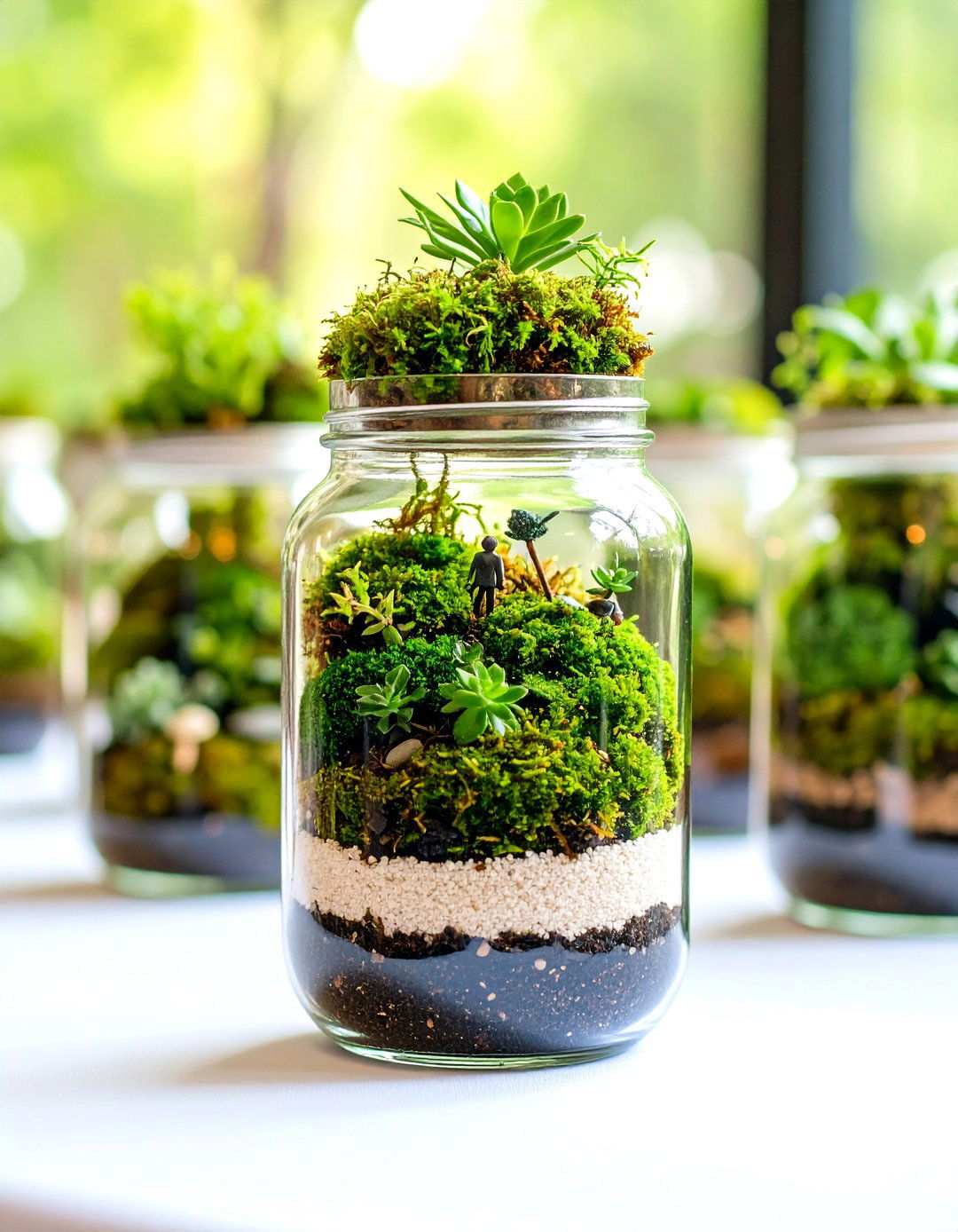 Mason Jar Terrarium Centerpieces - 24 Mason Jar Wedding Centerpieces