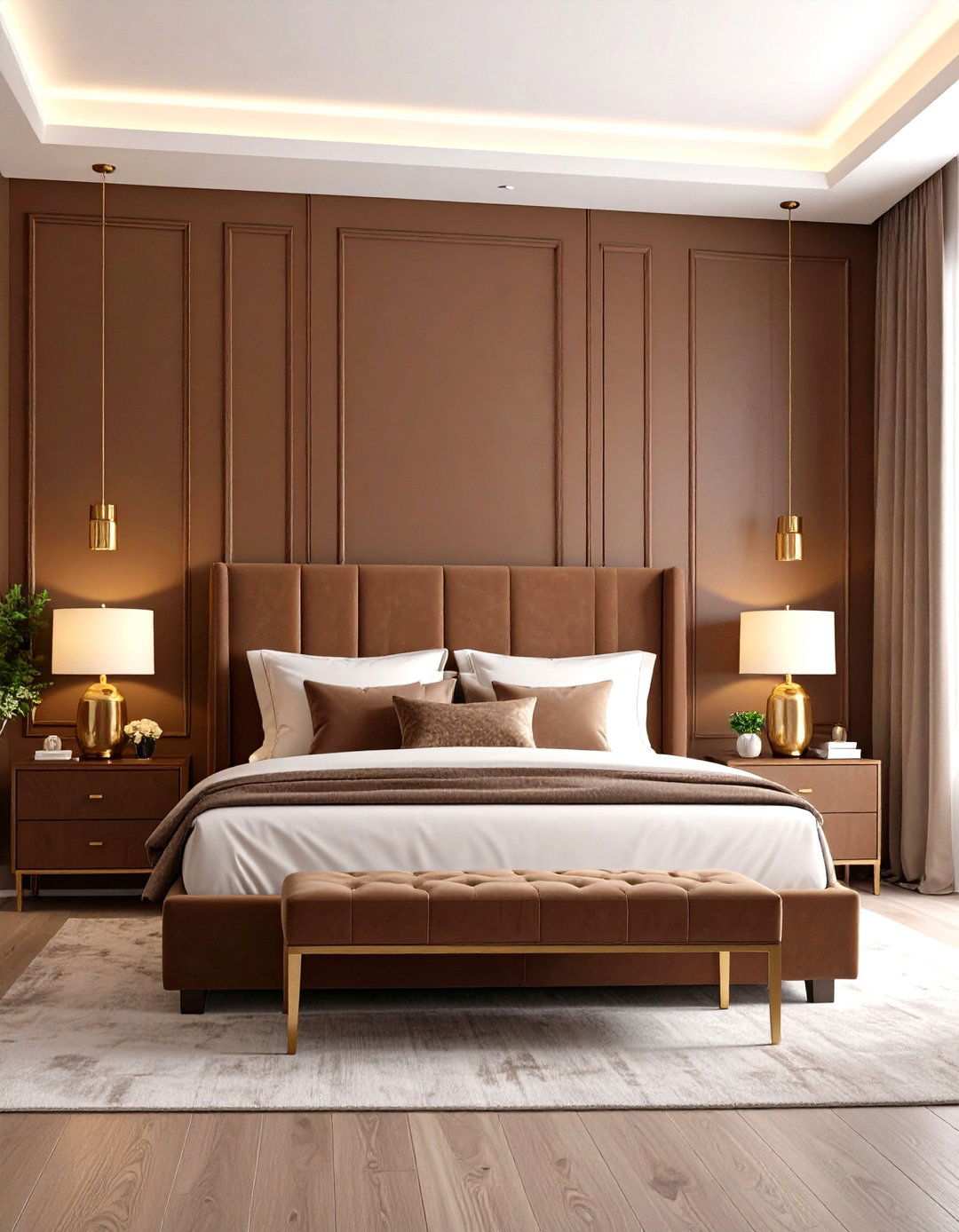 Master Bedroom Chocolate and Cream Retreat - 24 Warm Color Palettes for Every Room in the House