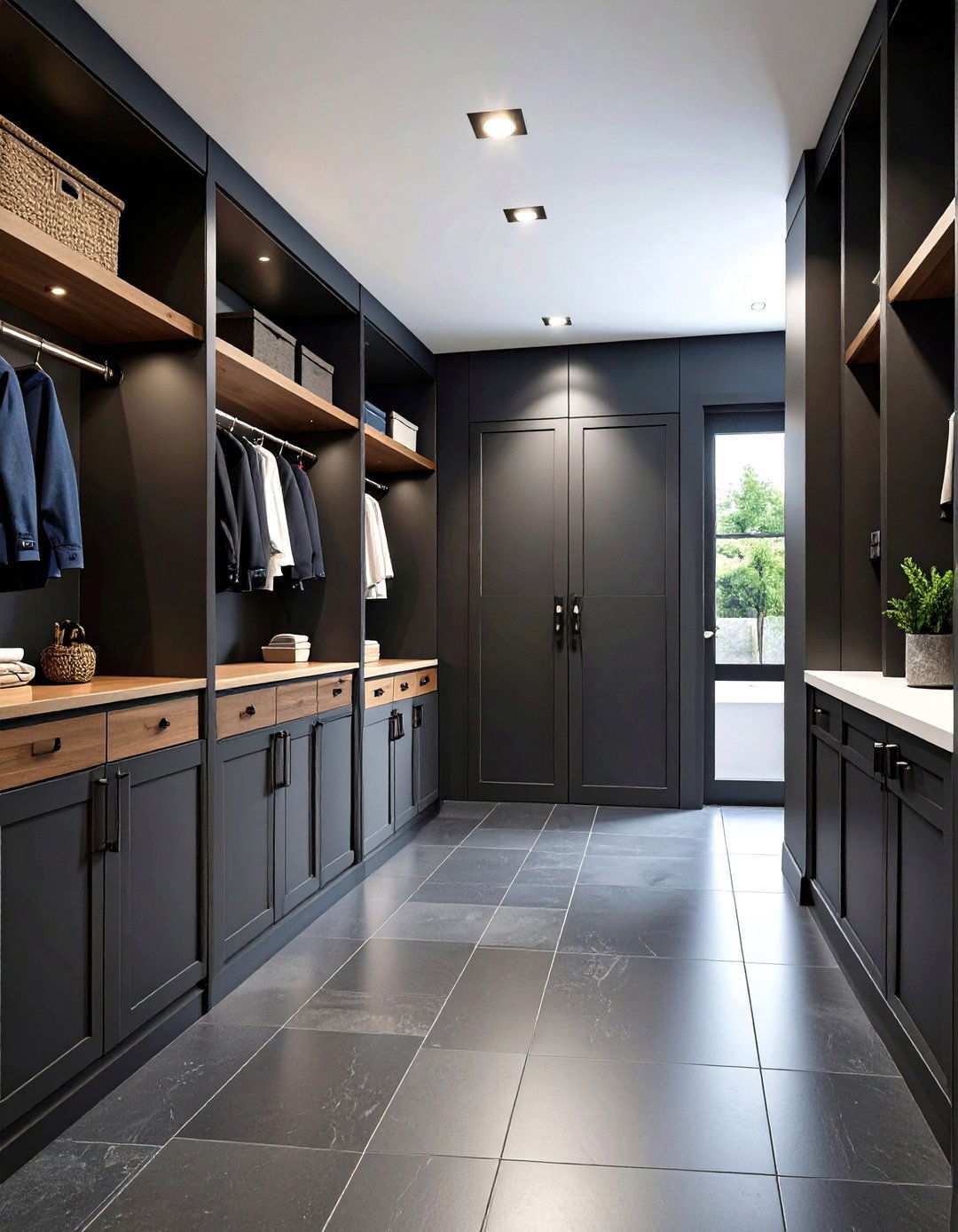 Matte Black Porcelain - 24 Mudroom Tile Floor Ideas