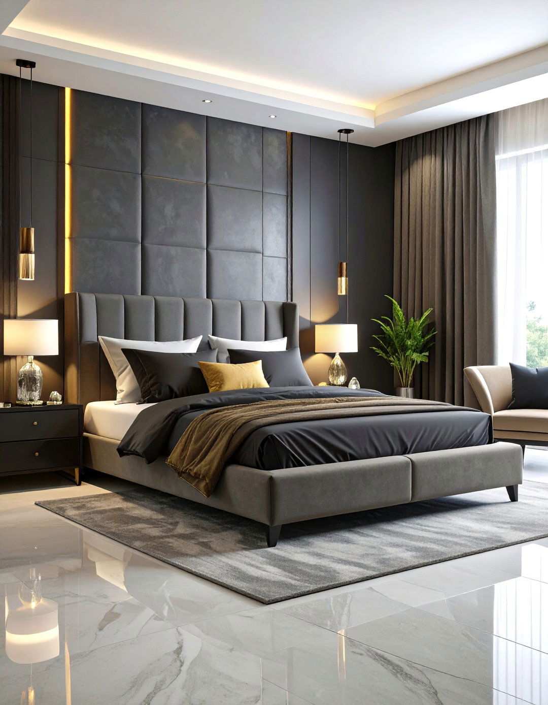 Matte Black Textile and Bedding Layers - 24 Matte Black Bedroom Ideas