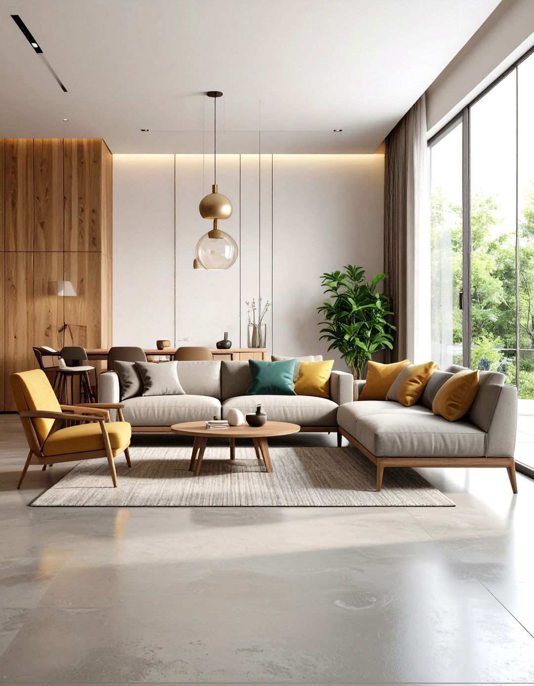 Matte Finish Concrete Sophistication - 24 Rustic Concrete Floor Living Room Ideas