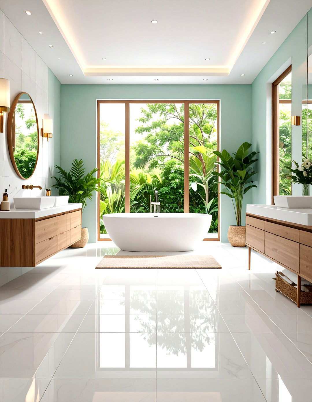 Matte White Ceramic Floor Tiles - 24 White Tile Bathroom Ideas