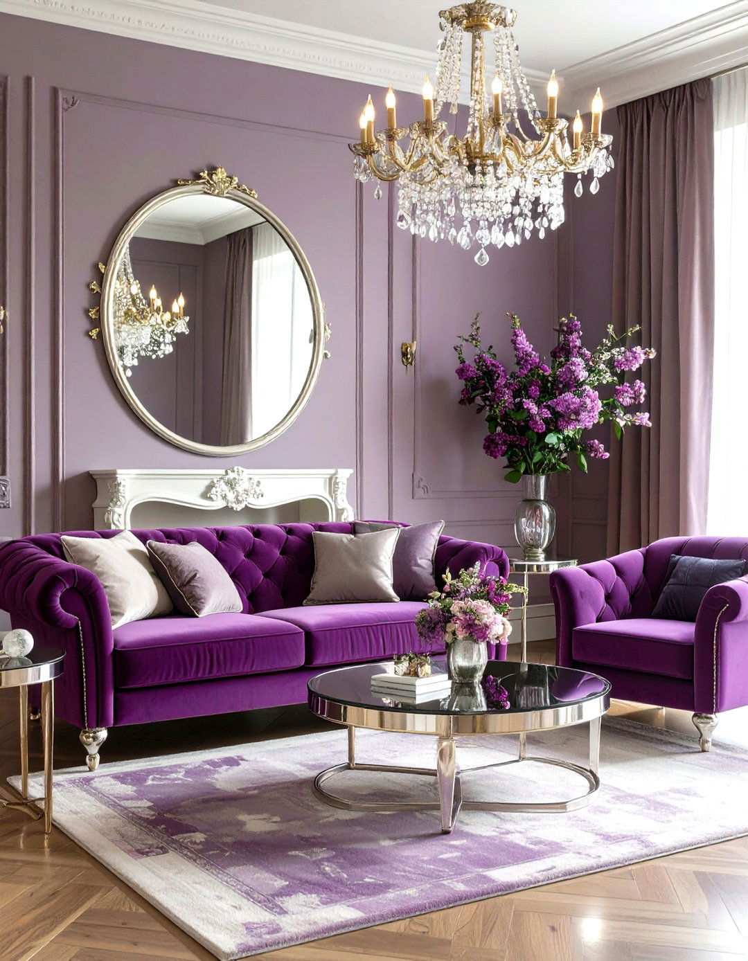 Mauve and Silver Vintage Glamour - 24 Two Colour Combination for Living Room