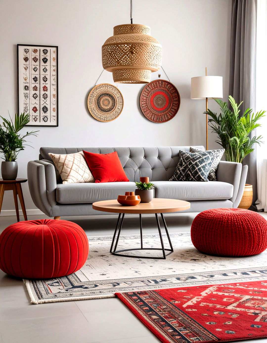 Maximalist Eclectic Red and Grey Collection - 24 Red and Grey Living Room Ideas