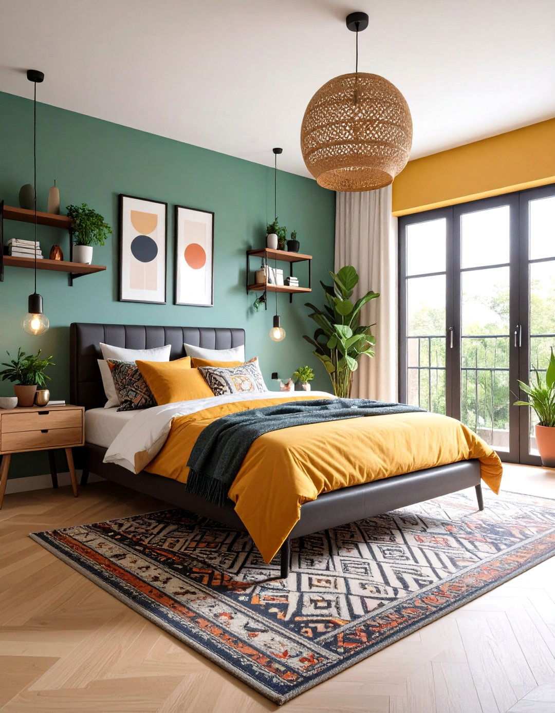 Maximalist Pattern Mixing Bedroom - 24 Townhouse Interior Design Ideas