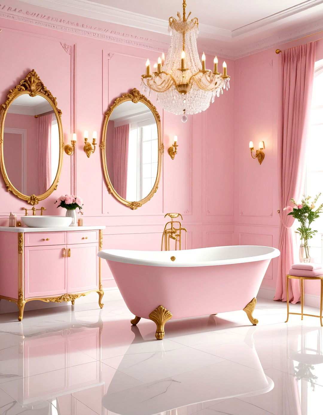 Maximalist Pink Drama Bathroom - 24 Pink Tile Bathroom Ideas