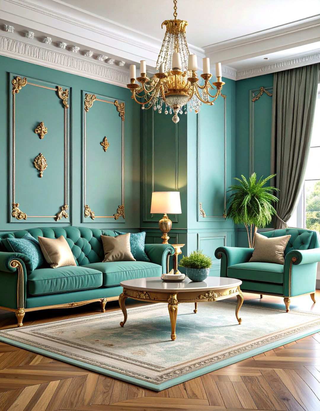 Medallion Accented Molding for Decorative Focal Points - 24 Wall Molding Ideas