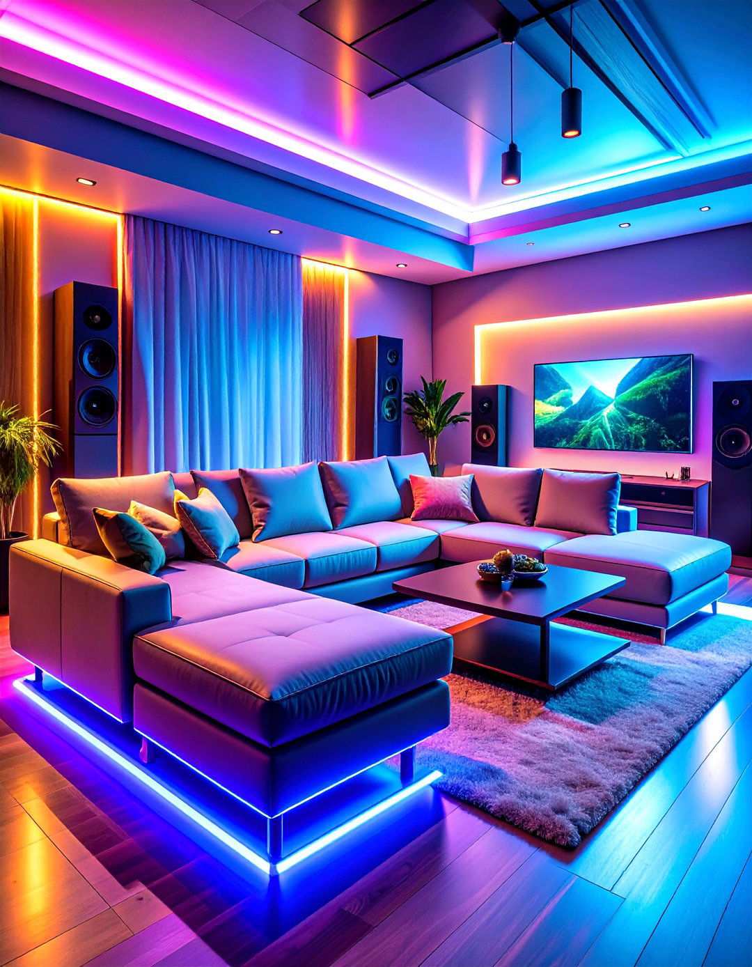 Media Room Sectionals with Built in Technology - 24 Man Cave Seating Ideas