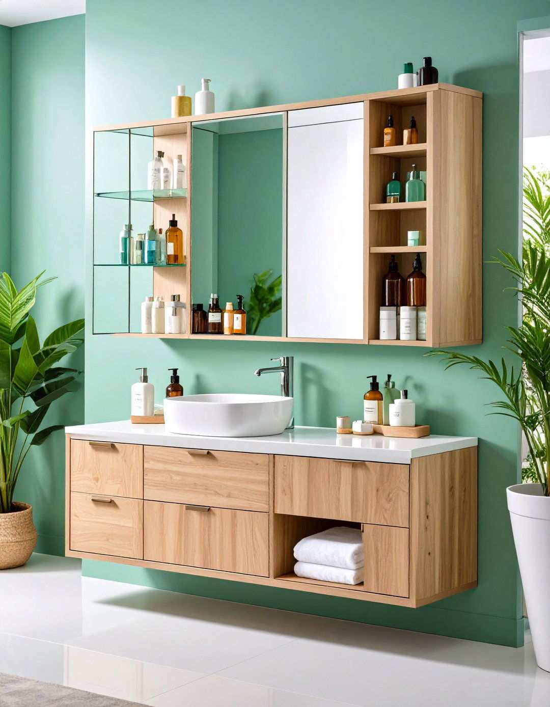 Medicine Cabinet with Built in Storage - 24 Small Bathroom Storage Ideas