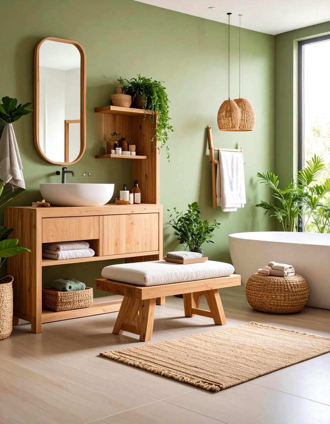 Meditation Seating with Storage Bench - 24 Zen Bathroom Ideas