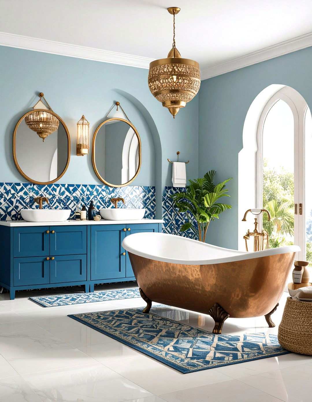 Mediterranean Bathroom with Moorish Tile Patterns - 24 spanish interior design ideas