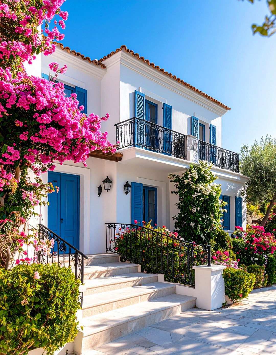 Mediterranean Black Wrought Iron - 24 Red Brick House with Black Trim Design Ideas