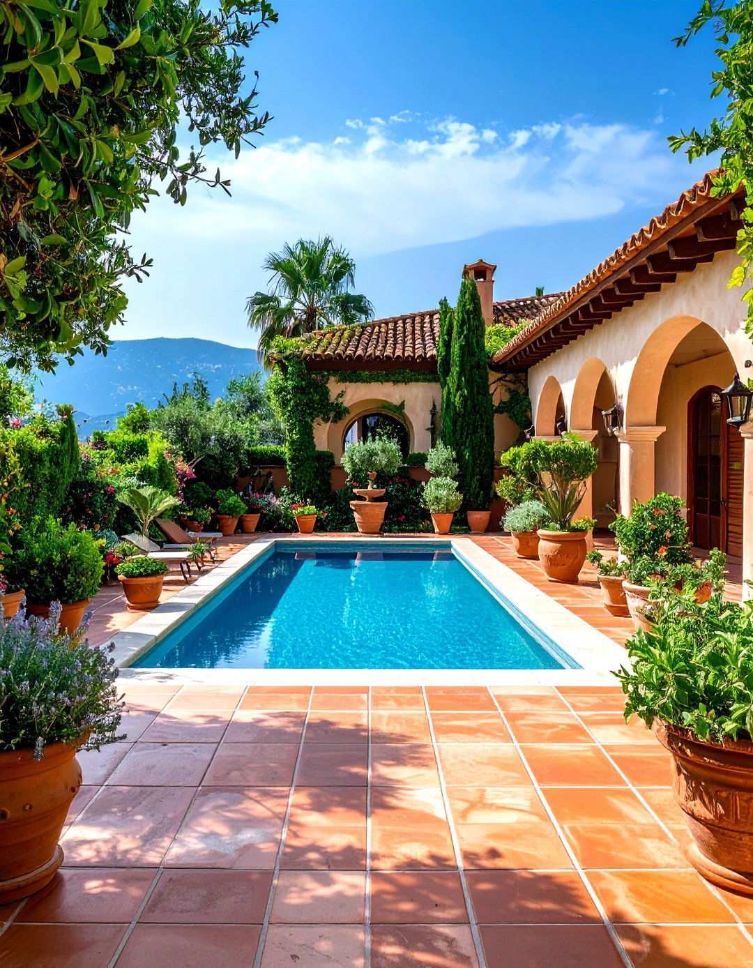 Mediterranean Courtyard Pool Walkway - 24 Pool Walkway Ideas