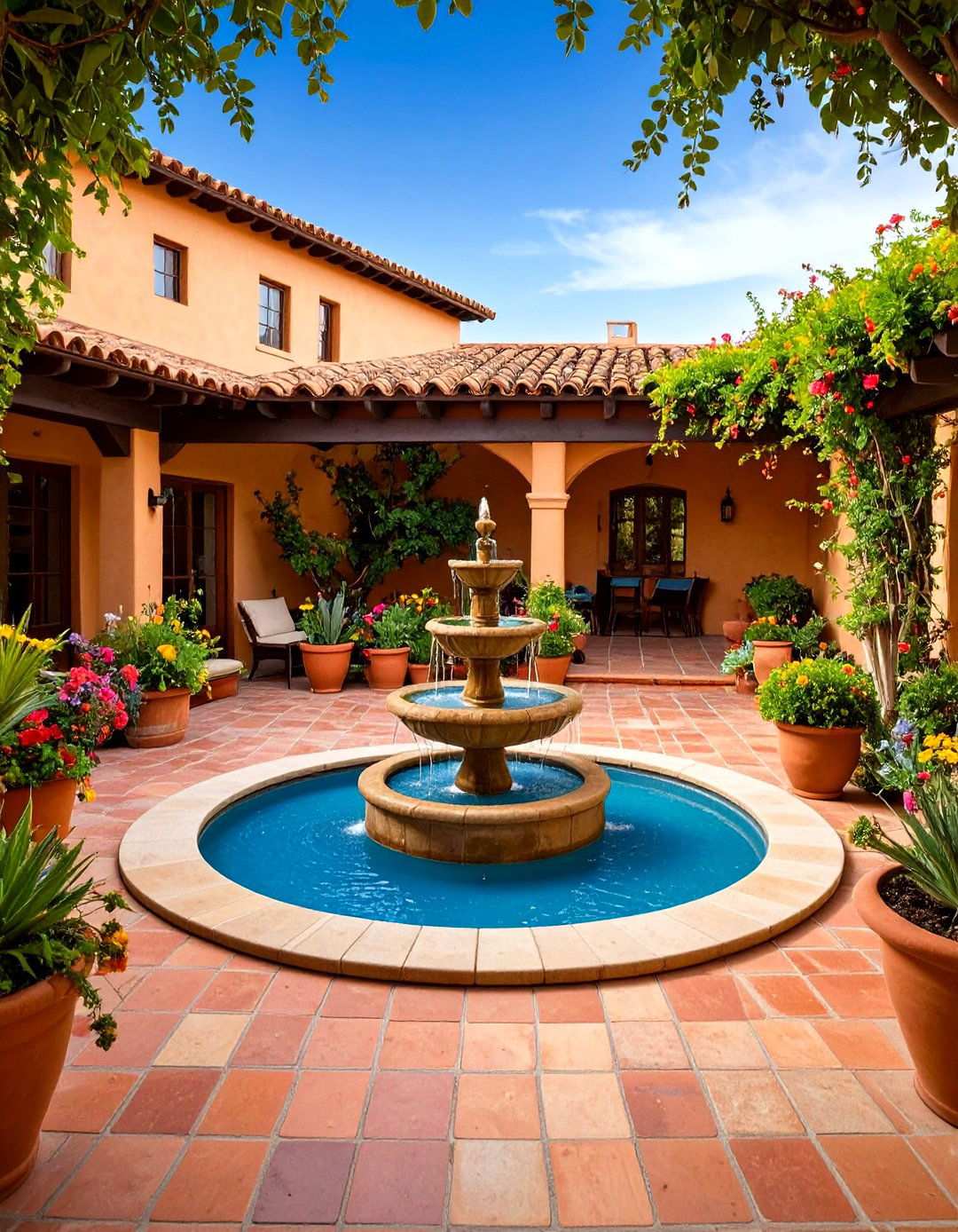 Mediterranean Courtyard Water Feature - 24 Hardscape Ideas
