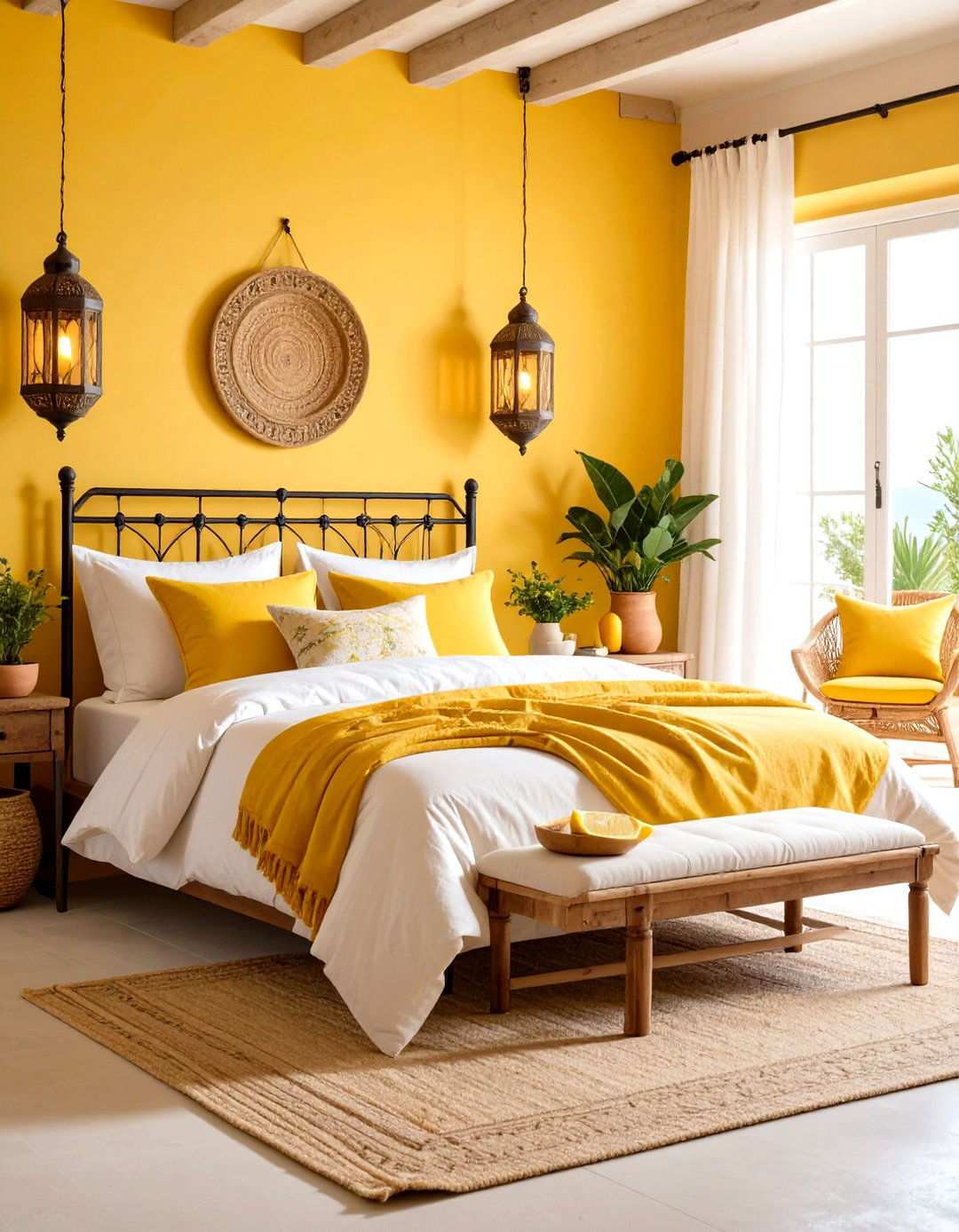Mediterranean Lemon Villa Bedroom - 24 Lemon Bedroom Ideas
