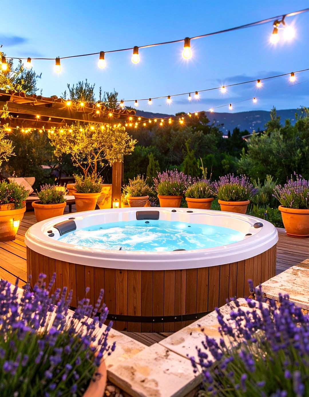 Mediterranean Oasis Hot Tub Design - 24 Hot Tub Decor Ideas