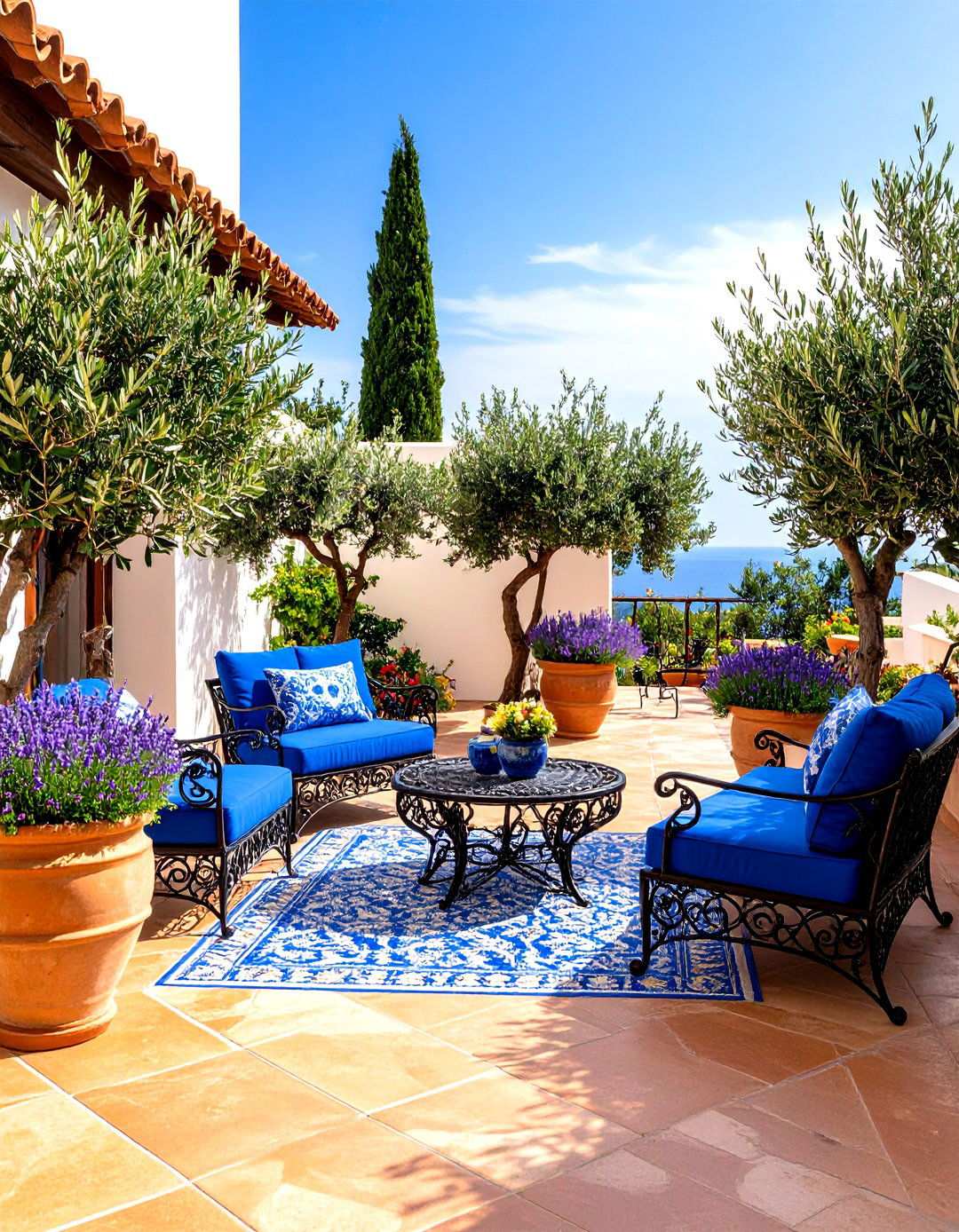 Mediterranean Patio with Terracotta Accents - 24 Small Patio Ideas