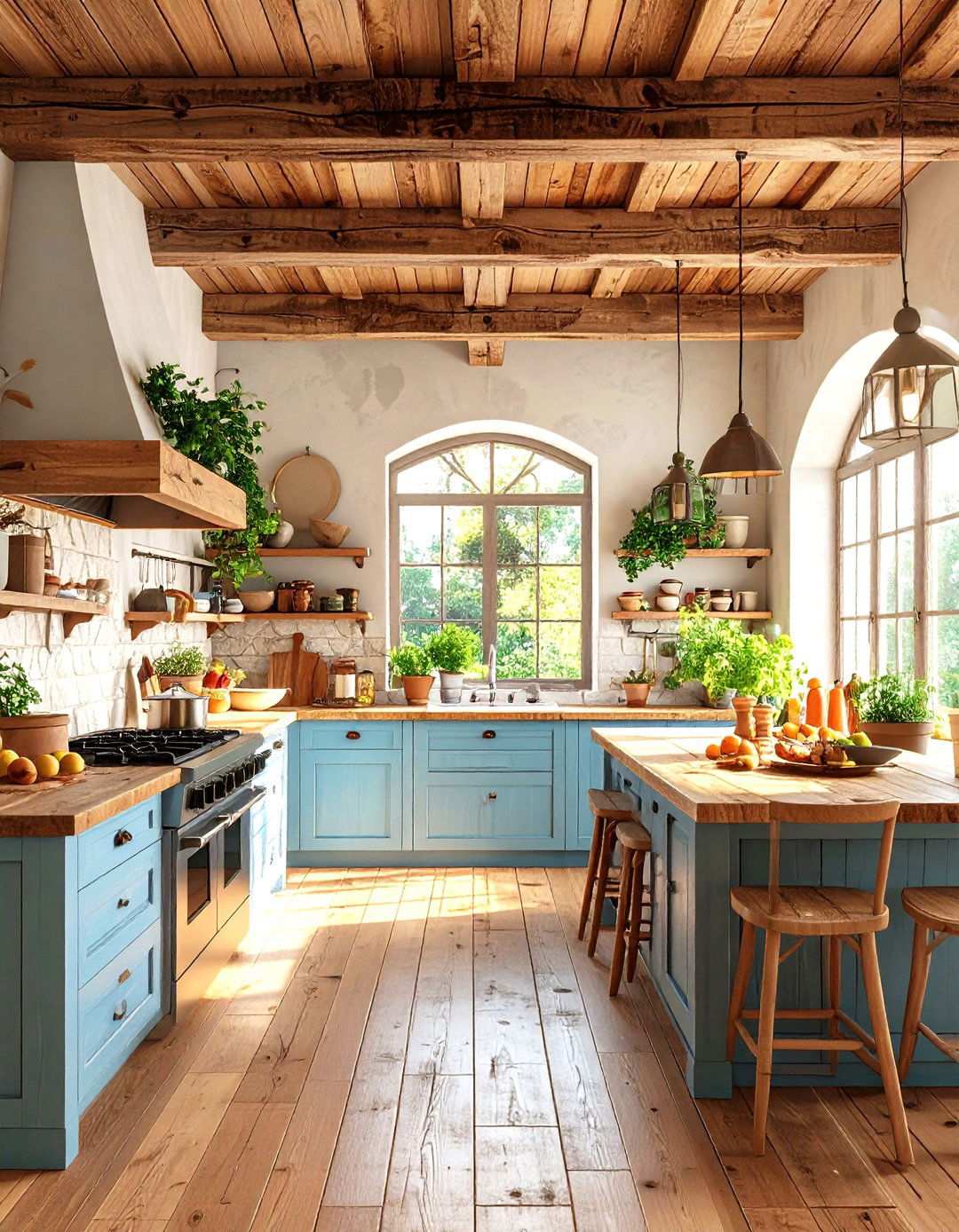 Mediterranean Rustic Beam Styling - 24 Vaulted Ceiling With Beams