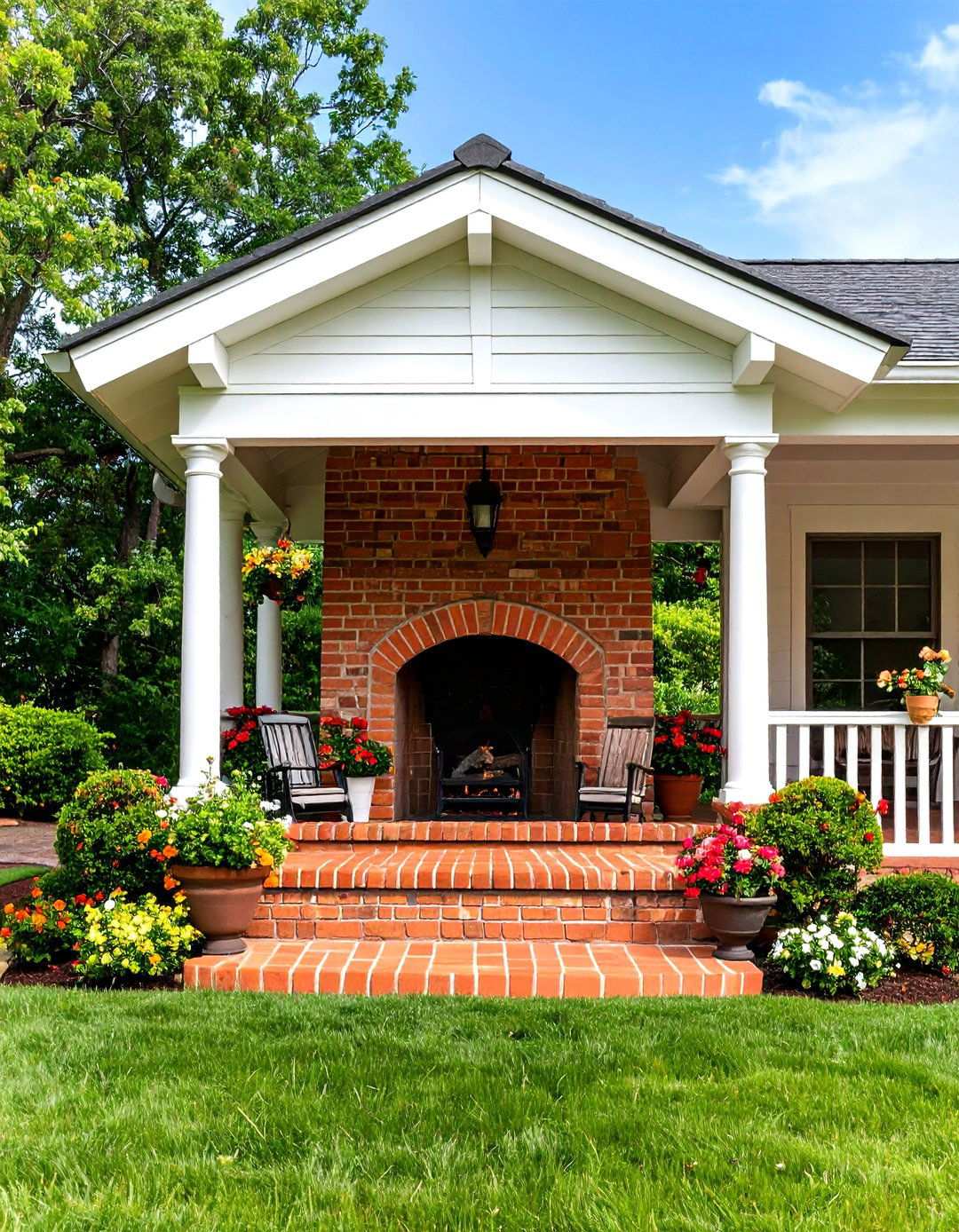 Mediterranean Tuscan Style Fireplace - 24 Porch Fireplace Ideas