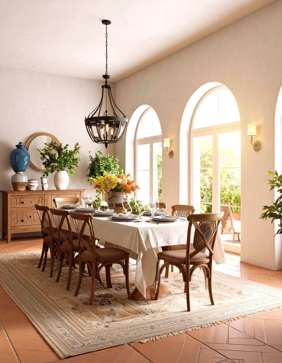 Mediterranean Vaulted Ceiling Dining Room - 24 Vaulted Ceiling Ideas