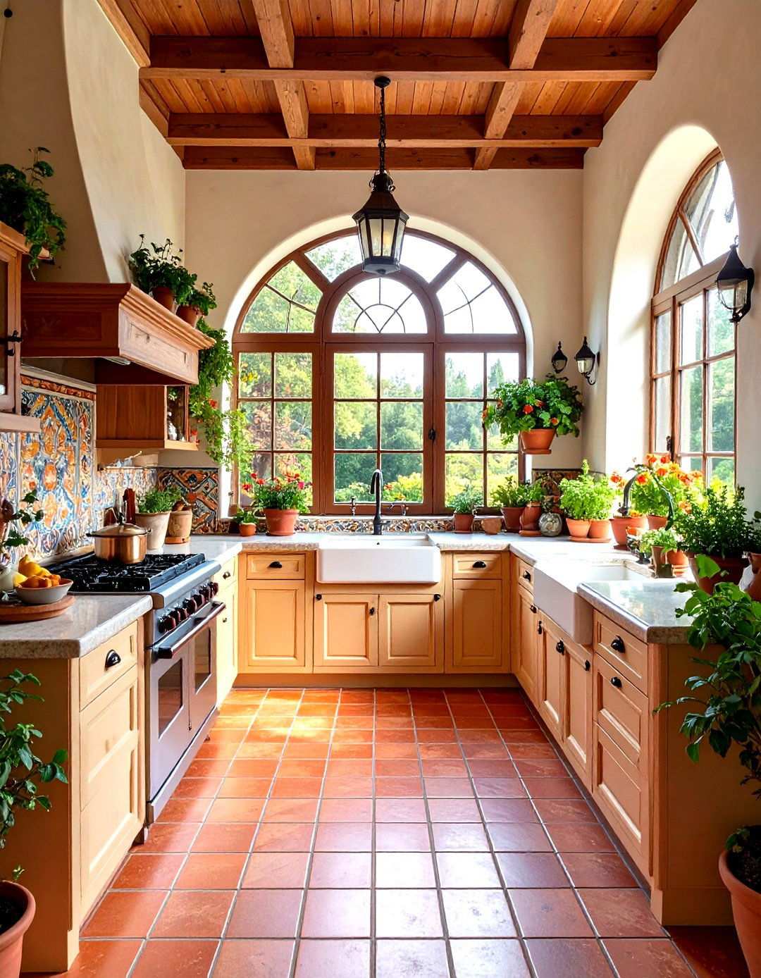 Mediterranean Villa Kitchen Sunroom - 24 Sunroom Kitchen Ideas
