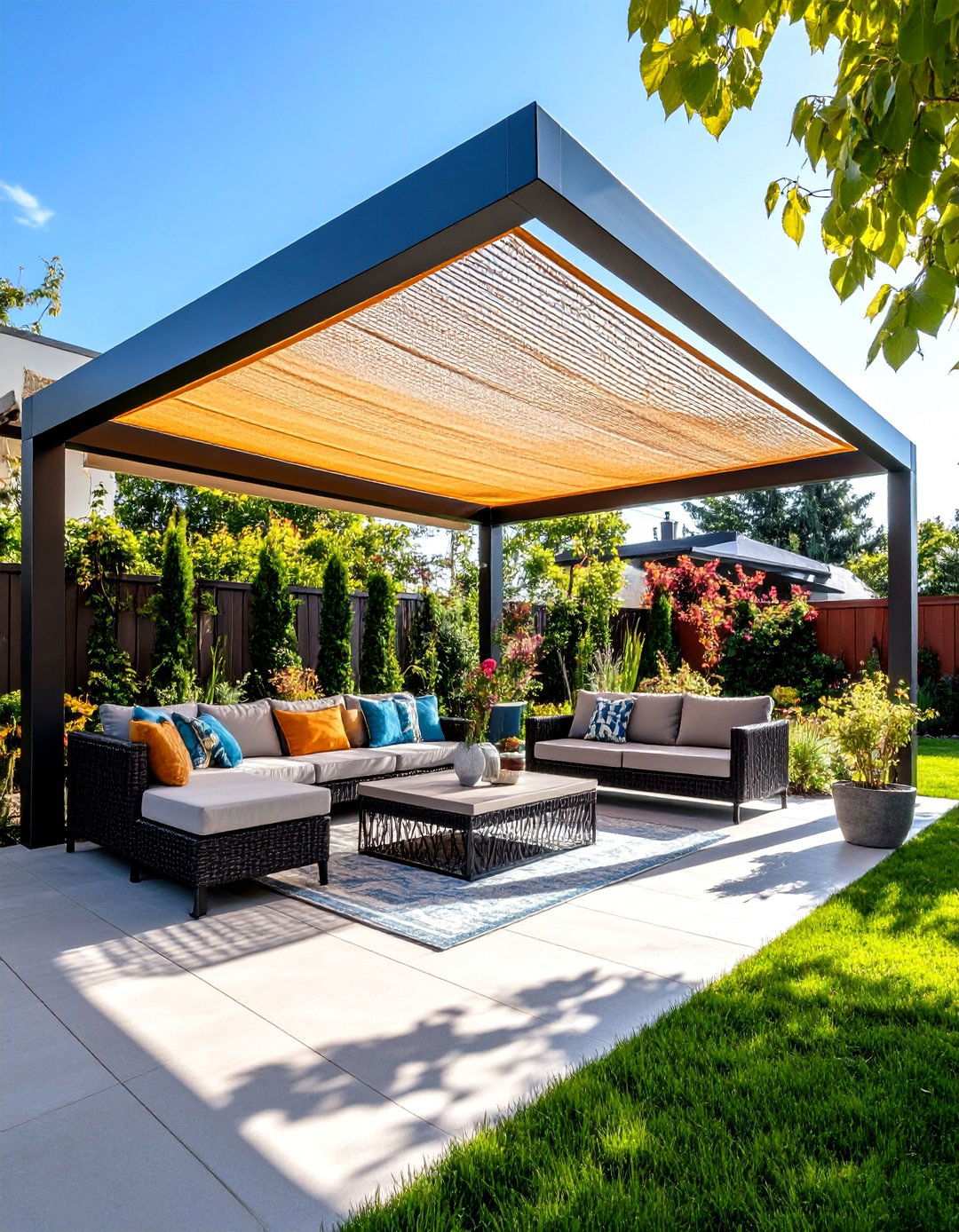 Mesh Shade Fabric - 24 Pergola Roof Ideas