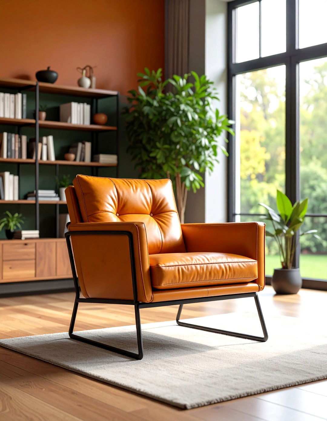 Metal Accent Chair Seating - 24 Industrial Living Room Ideas