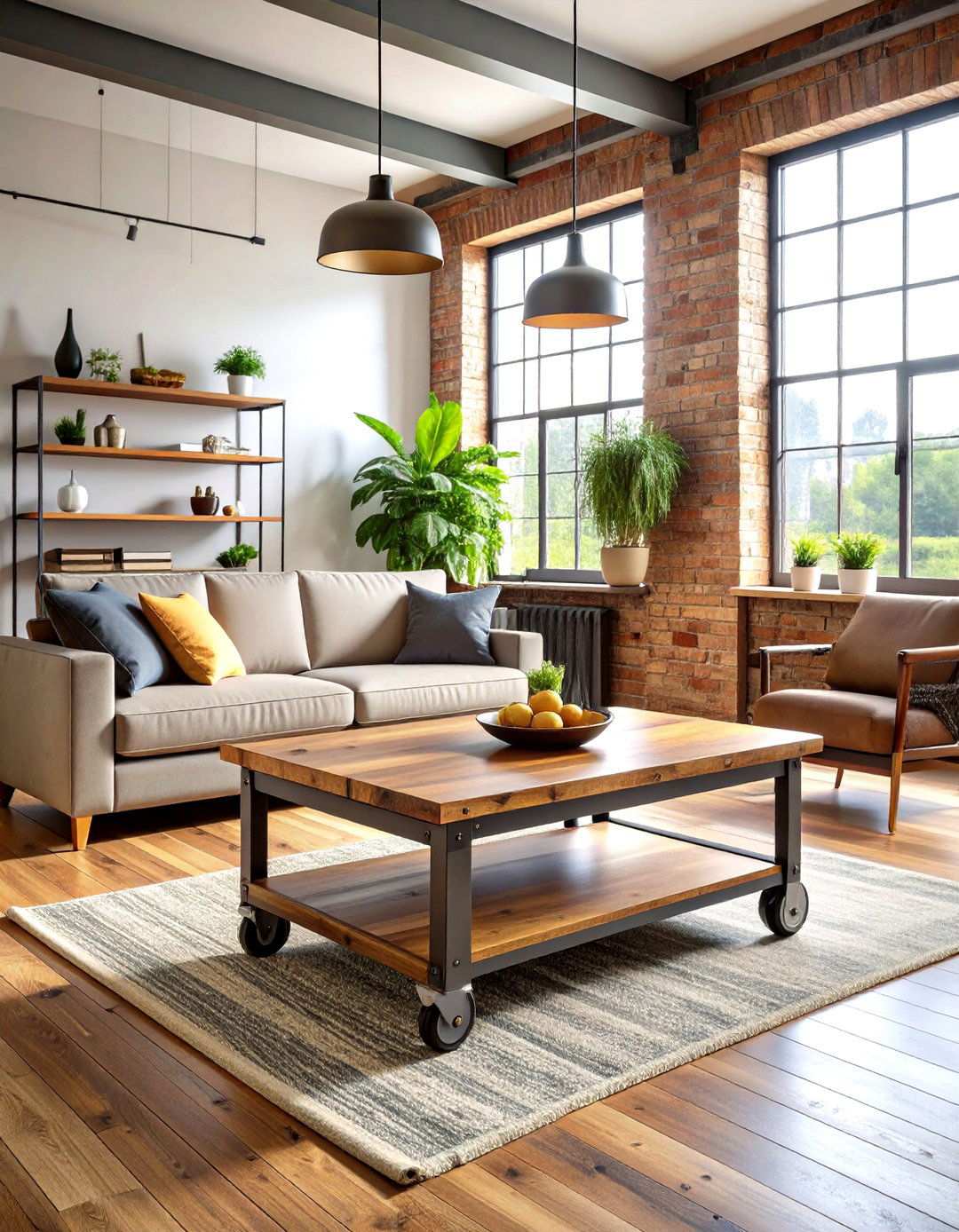 Metal Coffee Table Centerpieces - 24 Industrial Living Room Ideas