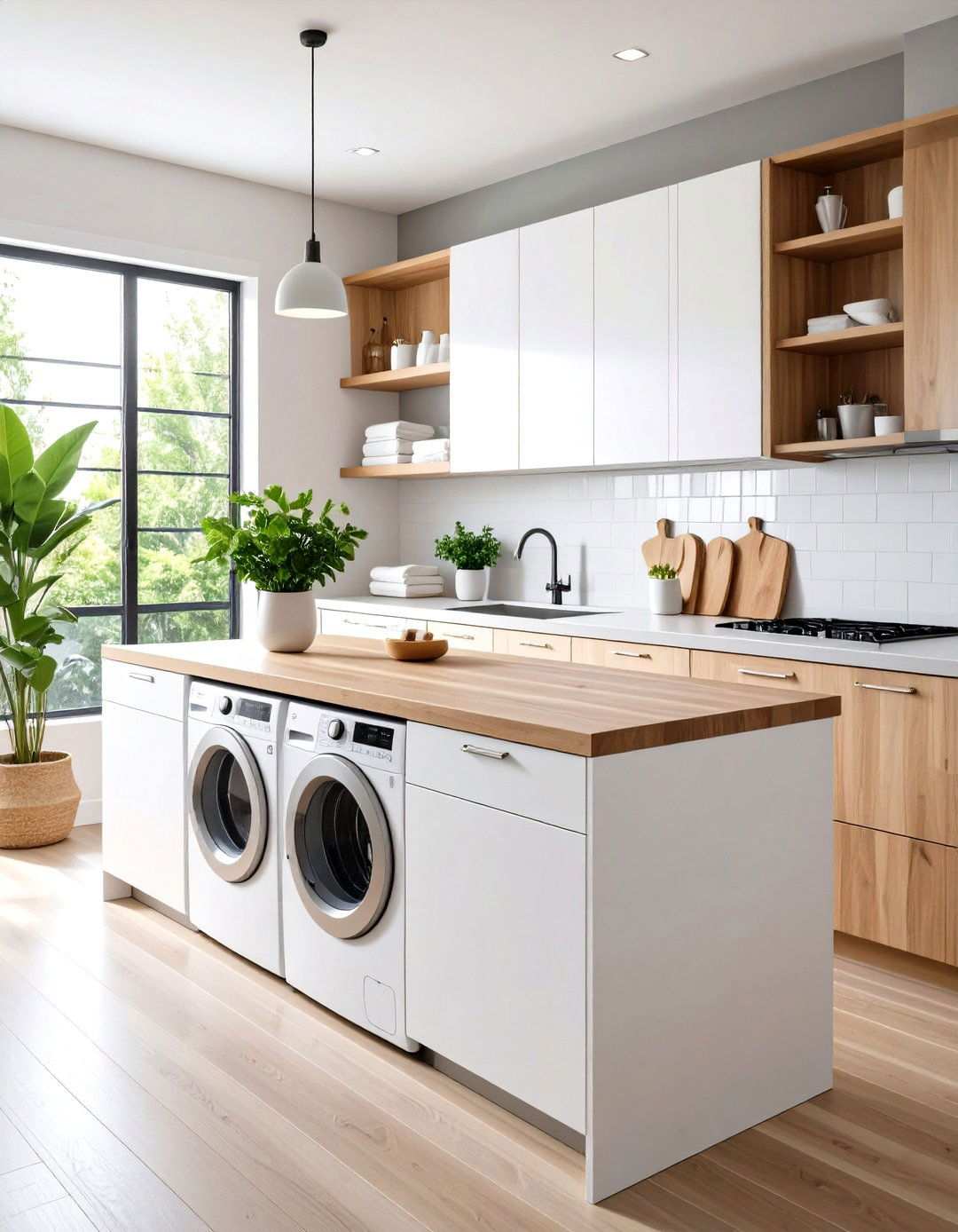 Metal Edge Band Countertop - 24 Laundry Room Countertop Ideas