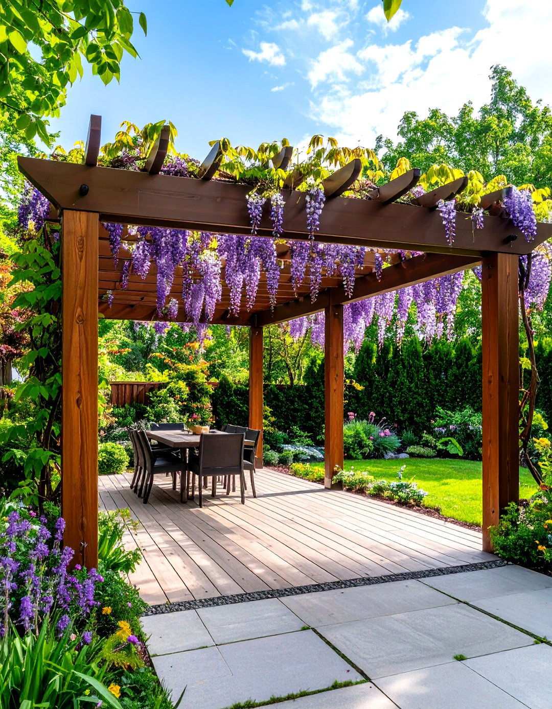Metal Frame Pergola with Climbing Vines - 24 Small Patio Pergola Ideas