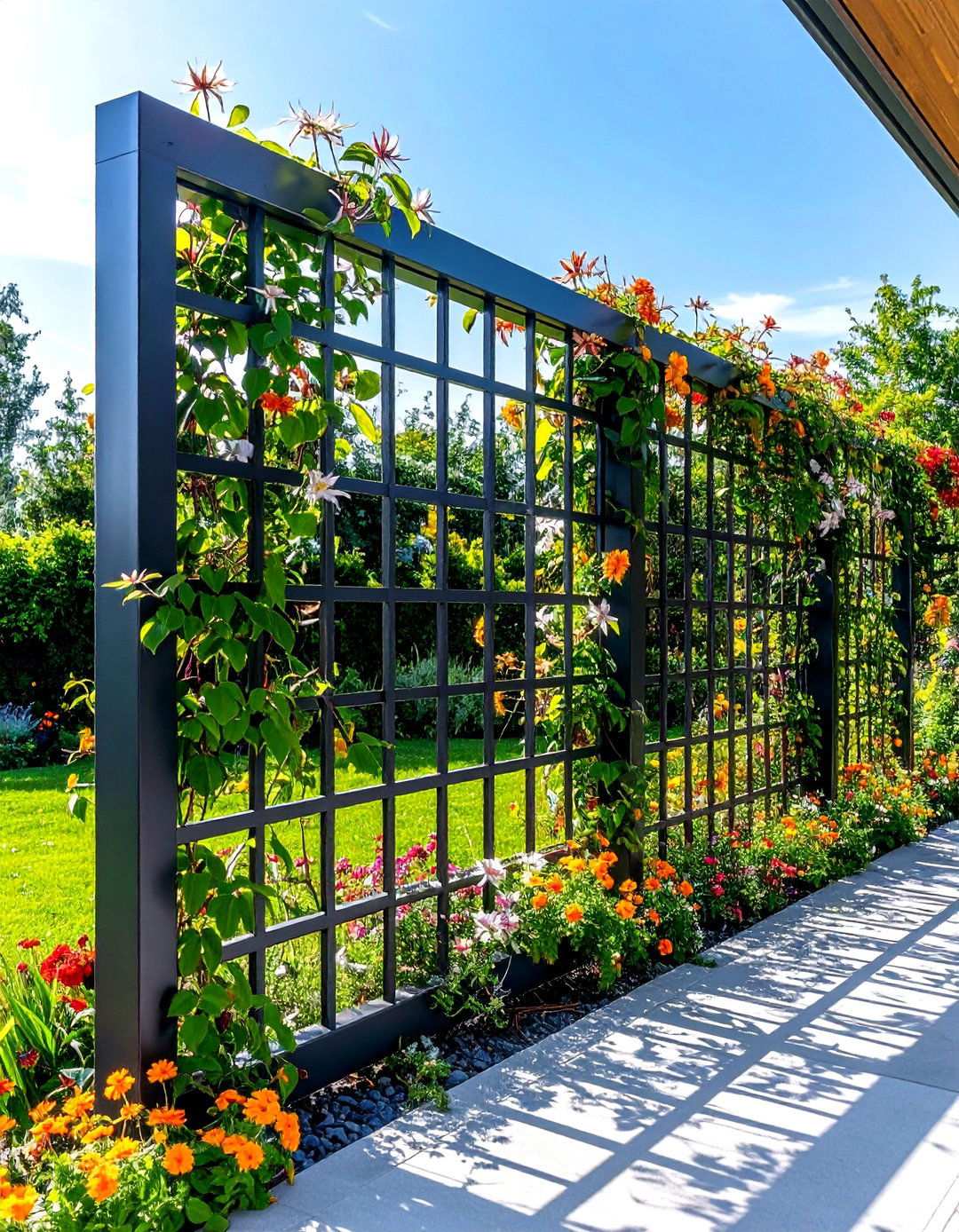 Metal Lattice Modern Screen - 24 Lattice Fence Ideas