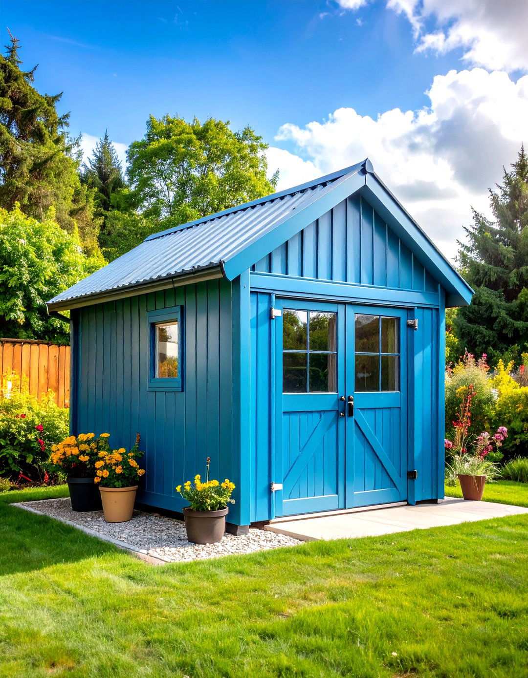 Metal Storage Shed with Weather Protection - 24 Lawn Mower Storage Ideas