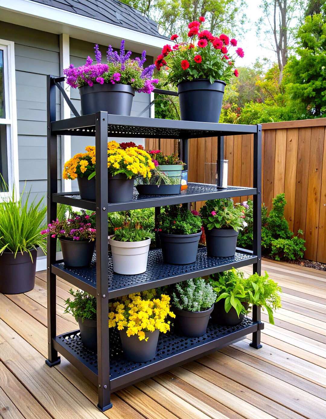Metal Tiered Plant Stands - 24 Outdoor Plant Stand Ideas